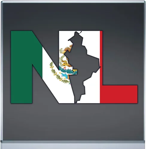 NL Nuevo Leon Bandera México - Calcomanía (18 x 10.3 pulgadas)