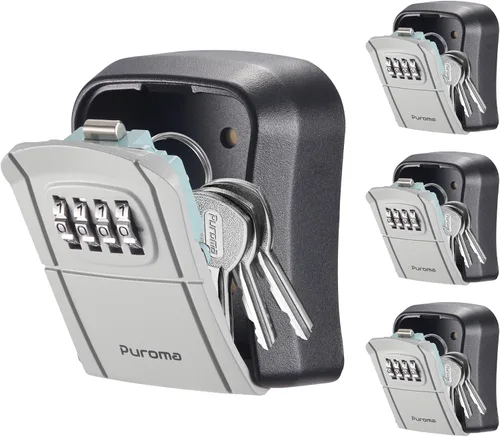 Miniatura 8 de Caja de Seguridad para Llaves Puroma, Caja de Almacenamiento de Llaves con Cerradura de Combinación Montada en Pared para Llaves de Casa, Caja