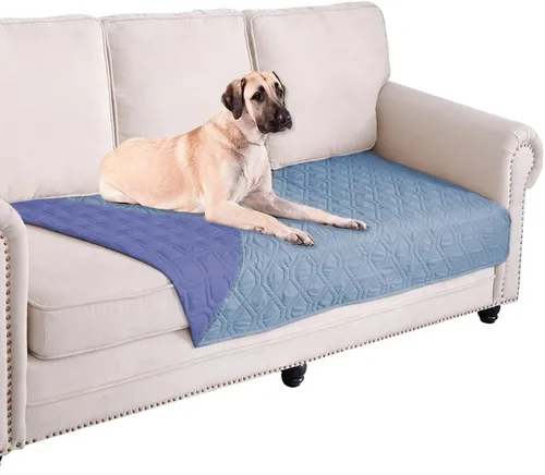 Miniatura 97 de Ameritex Funda Impermeable para Cama de Perro Manta para Mascotas para Muebles Cama Sillón Sofá Reversible Azul marino+azul piedra