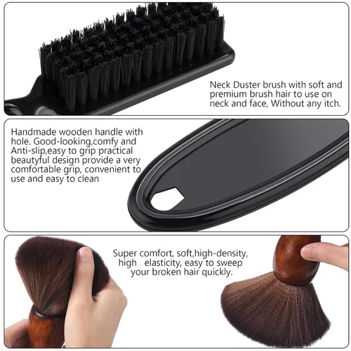 Miniatura 5 de Patelai 3 piezas de cepillo de peluquero para el cuello, limpiador, afeitadora, afeitadora, cepillo de limpieza con bolsa de almacenamiento