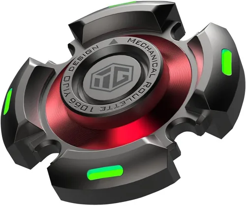 Fidget Spinners, Fidget Spinner para adultos, juguete para aliviar el estrés y la ansiedad TDAH, juguete giratorio de mano de metal con luz Gris