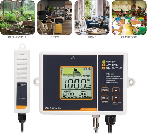 Miniatura 6 de Controlador de CO2 con sensor de CO2 NDIR con cable, controlador de dióxido de carbono enchufable, el monitor de CO2 puede adaptarse con regulador