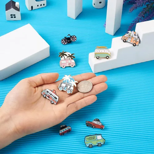 Miniatura 100 de Pandahall - Broches esmaltados de aleación con varios temas, broche de solapa, juego de pines esmaltados