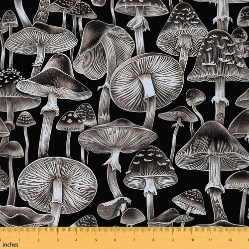 Miniatura 12 de Tela decorativa de setas lindas de Feelyou por el patio, tela de tapicería de setas de dibujos animados para sillas, tela decorativa impermeable al