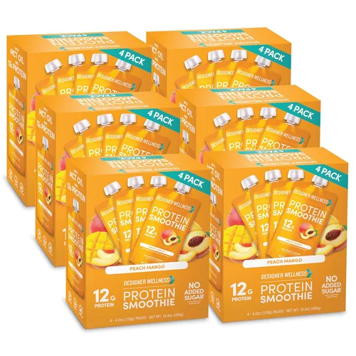 Miniatura 11 de Designer Wellness Batido de proteínas, vainilla de arándanos, 0.44 oz de proteína de suero, aperitivo de batido de fruta real, sin azúcar añadido