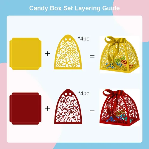 Miniatura 2 de GLOBLELAND Troqueles de corte de caja de dulces de flores para hacer tarjetas, 3D, troqueles de corte para manualidades, álbumes de recortes