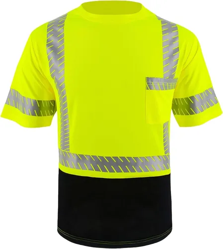 Miniatura 8 de Camisas de seguridad Hi Vis con tiras reflectantes, camisas de construcción de fondo negro para hombres y mujeres Púrpura
