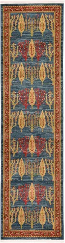 Miniatura 14 de Unique Loom Fars Collection - Alfombra moderna de diseño botánico inspirado en tribal, 2 pies 7 pulgadas x 10 pies 0 pulgadas, bronceado/rojo