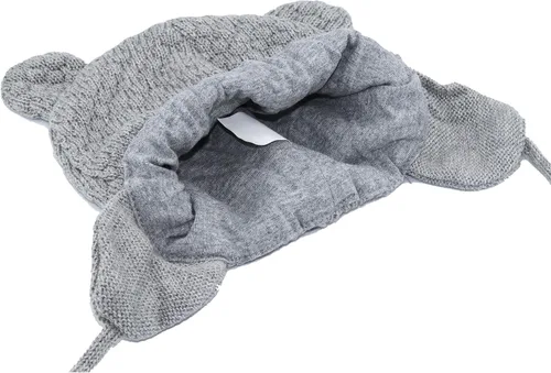 Miniatura 3 de Bestjybt Gorro de bebé, lindo oso con orejeras y forro polar, gorro cálido para otoño e invierno