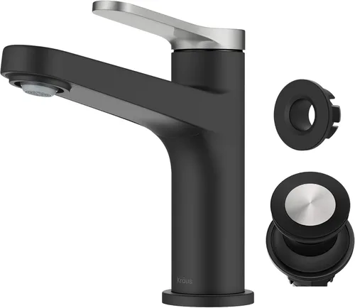 Miniatura 11 de KRAUS Indy Grifo de baño sin contacto con sensor táctil con caja de control y mezclador de temperatura en acero inoxidable libre de manchas, Acero