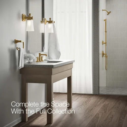Miniatura 7 de KOHLER K-27399-4K-2MB Riff - Grifo de lavabo de baño amplio, grifos de baño de 3 agujeros con drenaje clicker, 1.0 GPM, latón moderno cepillado