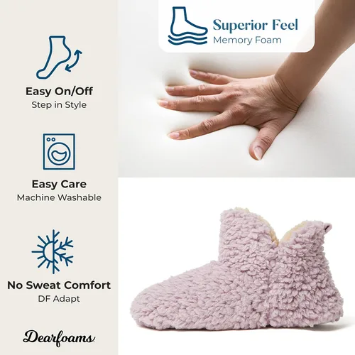 Miniatura 3 de Dearfoams Pantuflas Chelsea de sherpa de imitación para interiores