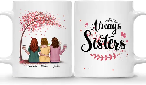 Miniatura 13 de Gossby - Taza de café personalizada para mujer, 2 unidades, con nombres personalizados Taza personalizada para dos mujeres, taza de café