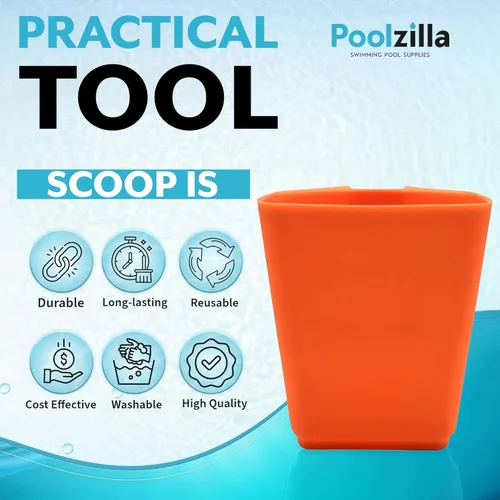 Miniatura 3 de Poolzilla 1 paquete DE cuchara química, 5 5/8" puede contener (1 litro/2 libras) de sustancia