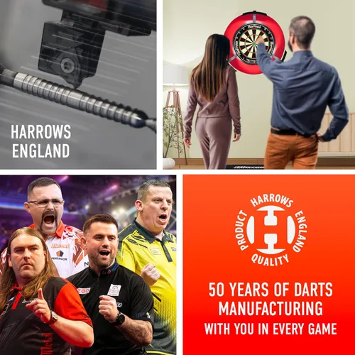 Miniatura 7 de Harrows Predator 90% Tungsten Steel Tip Darts Set 21g, 22g, 23g, 24g, 25g & 26g - Includes Ultra Traction Grip, Supergrip Fusion Shafts, Prime
