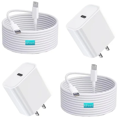 Miniatura 14 de StinkLight Cargador rápido USB C para iPhone de 20 W con cable USB C a Lightning y cable compatible para iPhone 14/13/12/11/XS/XR/X/iPad