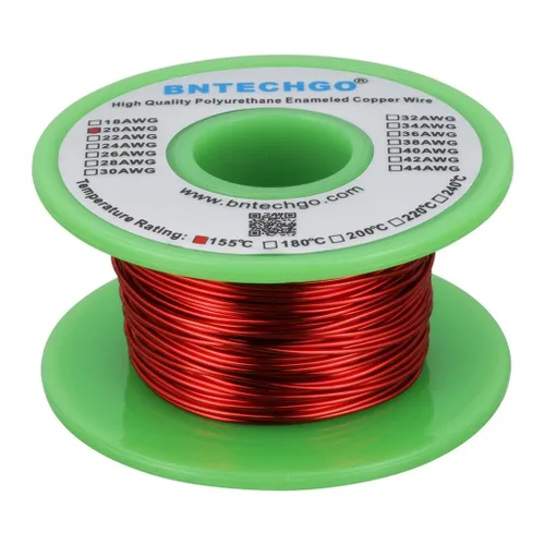 Miniatura 29 de BNTECHGO - Alambre magnético de 26 AWG, cable de cobre esmaltado para bobinado, 4 onzas, 0.0157 pulgadas de diámetro, 1 bobina de color rojo, Rojo 4