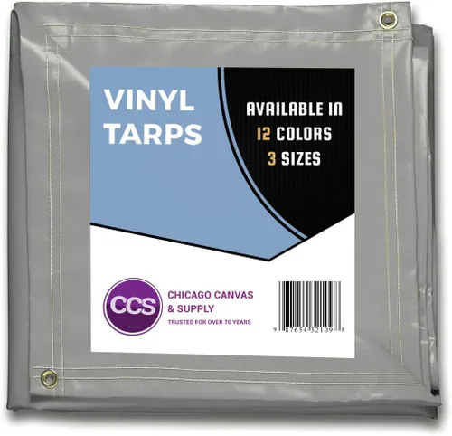 Miniatura 6 de CCS CHICAGO CANVAS & SUPPLY - Lona de vinilo impermeable y resistente para camión, cubierta de lona multiusos extra duradera con ojales inoxidables
