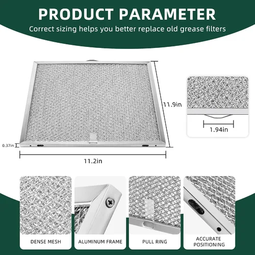 Miniatura 2 de S99010316 99010316 Filtro de grasa para campana extractora de 11-1/4 pulgadas x 11-3/4 pulgadas, apto para estufa Br-oan Nu-tone Ken-more