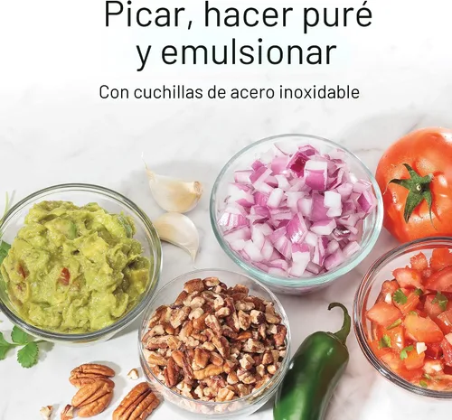 Miniatura 4 de Hamilton Beach - Picador de verduras eléctrico y mini procesador de alimentos, 3 tazas, 350 vatios, para picar, cortar y hacer puré, negro (72850)