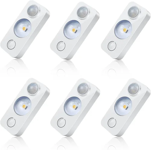 Miniatura 9 de NIEGNOWOO Luces LED con sensor de movimiento en forma de disco, recargables, luces de gabinete, se adhieren, luz nocturna LED inalámbrica