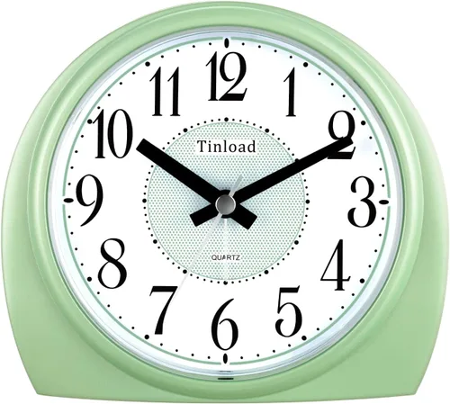 Miniatura 11 de Tinload Reloj despertador analógico grande de 5.5 pulgadas, silencioso, sin tictac, despertador suave, sonidos de pitido, aumento de volumen