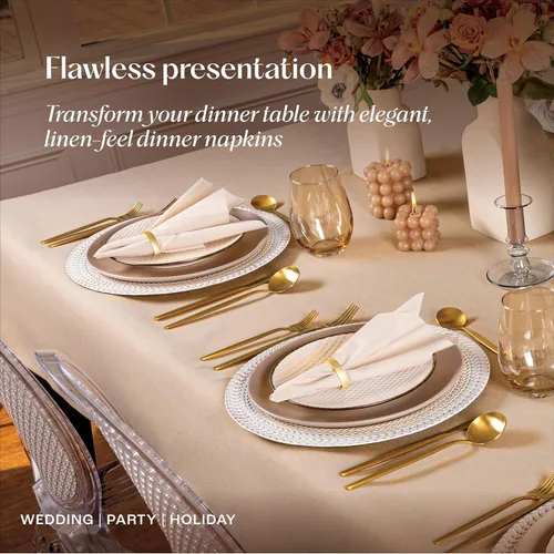 Miniatura 7 de Paquete de 200 toallas desechables de lino para invitados, 12 x 17 pulgadas, servilletas de baño de mano, hechas en Estados Unidos, servilletas