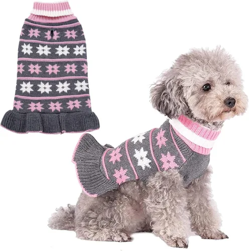 Miniatura 7 de KYEESE Suéter para Perros para Perros Pequeños, abrigos cálidos para mascotas, ropa para perros de otoño e invierno, vestido con agujero para la 06#
