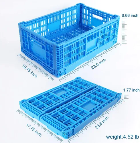 Miniatura 2 de Contenedor de almacenamiento plegable, caja de transferencia de 52 litros, caja de almacenamiento de varios artículos