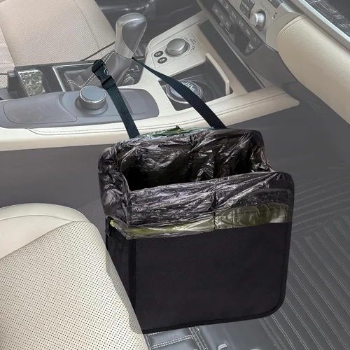 Miniatura 15 de Ginsco Bote de Basura para Auto de 3 Galones con Tapa Abierta, Bolsa de Basura Colgante para Auto de Gran Capacidad a Prueba de Fugas con Forro