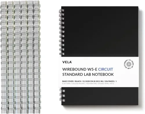 Miniatura 11 de Cuaderno de espiral para laboratorio / 9 x 11.75 / 144 páginas / Doble encuadernación reforzada con alambre / Con revestimiento de nailon / 105gsm