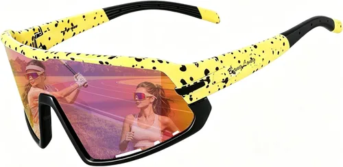 Miniatura 10 de BangLong Gafas de sol deportivas para ciclismo, protección UV400, para pesca, conducción, correr, béisbol, para hombres y mujeres Transparente y rosa
