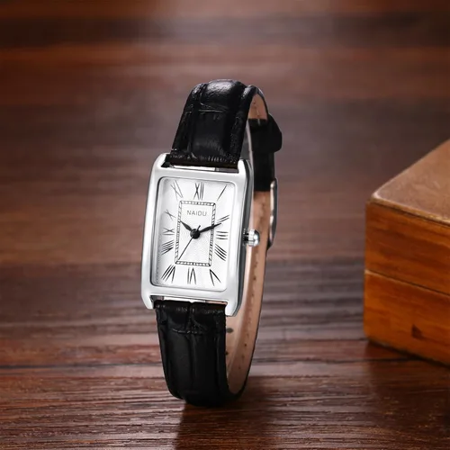 Miniatura 2 de Avaner Relojes de cuero cuadrados para mujer reloj de pulsera con correa de cuero elegante analógico de cuarzo para mujer