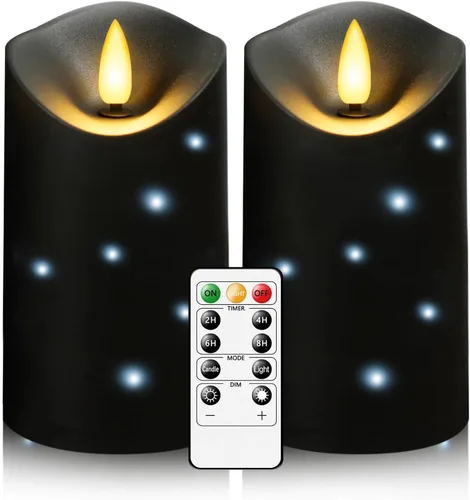 Miniatura 10 de kakoya Velas LED grandes sin llama de 11" x 4" pulgadas para exteriores, impermeables, con control remoto y temporizador, velas de pilar acrílicas