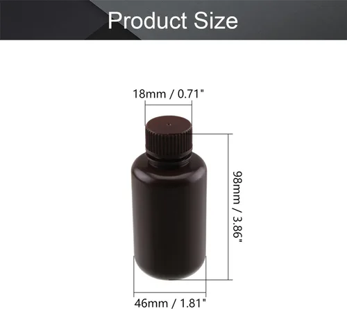 Miniatura 2 de Othmro 5 botellas de plástico de reactivo químico de laboratorio, 3.4 fl oz/3.38 onzas líquidas de boca pequeña/recipientes de almacenamiento