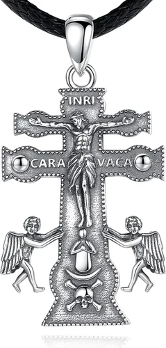 Miniatura 105 de EUDORA Collar de plata de ley 925, San Cristóbal y San Benito, San Miguel, Virgen María, San Judas Tadeo, Cruz de Buen Pastor y Arcángel, Medalla