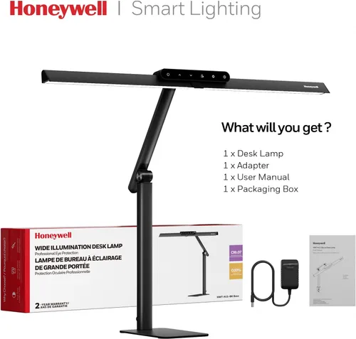 Miniatura 8 de Lámpara de escritorio LED Honeywell con base - HJ1BK Sunturalux lámpara de escritorio de arquitecto para cuidar los ojos para oficina en casa, luz