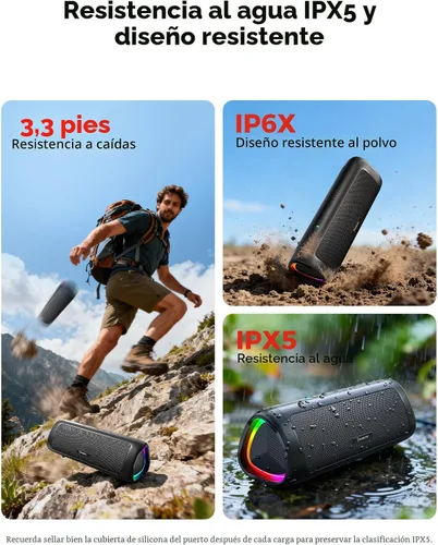 Miniatura 4 de Altavoz Bluetooth, sonido HD de 20 W, inalámbrico portátil, IPX5 impermeable, hasta 24 horas de reproducción, TWS, para hogar, fiesta, exterior