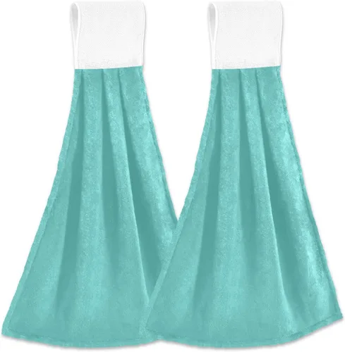 Miniatura 20 de Juego de 2 toallas de mano amarillas y naranjas, suaves, absorbentes, decorativas, para baño, secado rápido, barra de té, toalla colgante para baño