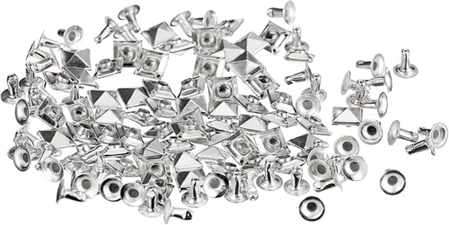 Miniatura 20 de uxcell Juego de 60 remaches de punta para ropa, 0.315 in, remaches rápidos de pirámide, clavos cuadrados punk, de cobre, para decoraciones de Tono