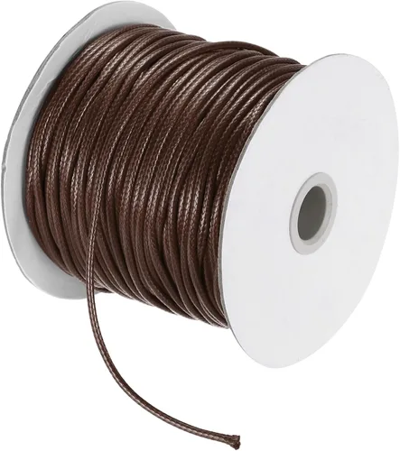 Miniatura 137 de MECCANIXITY Cordón encerado de poliéster encerado de 0.020 in, cuerda de cera de 175 yardas para hacer pulseras, collares, cuentas, joyería y Negro