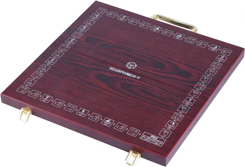 Miniatura 5 de Juego de mahjong chino en miniatura con mesa plegable 144 mini-azulejos, estuche y accesorios, juego de viaje (azul, 0.866 in)