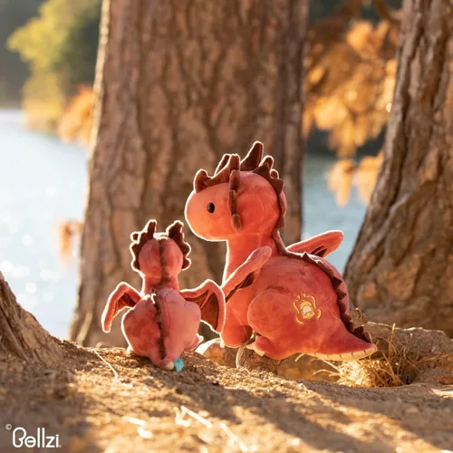 Miniatura 5 de Bellzi Dragón de fuego – Lindo juguete de peluche de 7 pulgadas – Adorable juguete de dragón suave y regalos – Regalo perfecto para niños, bebés