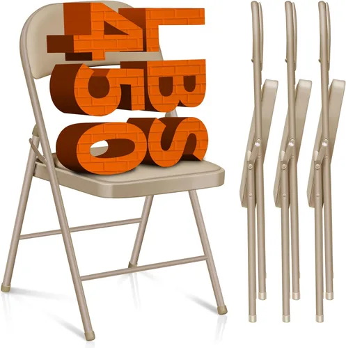 Miniatura 10 de Paquete de 6 sillas plegables, sillas plegables acolchadas con marco de metal, silla plegable negra para oficina, fiestas, reuniones, eventos al