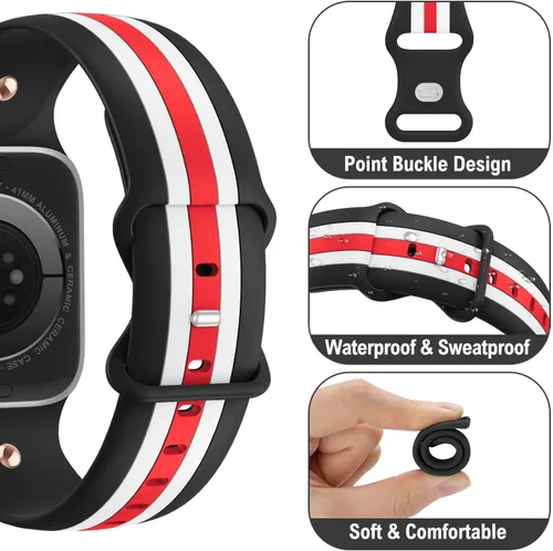 Miniatura 2 de Banda de diseñador con adornos decorativa compatible con Apple Watch de 38mm 40mm 41mm 42mm 44mm 45mm 46mm 49mm, para mujeres y hombres, pulseras