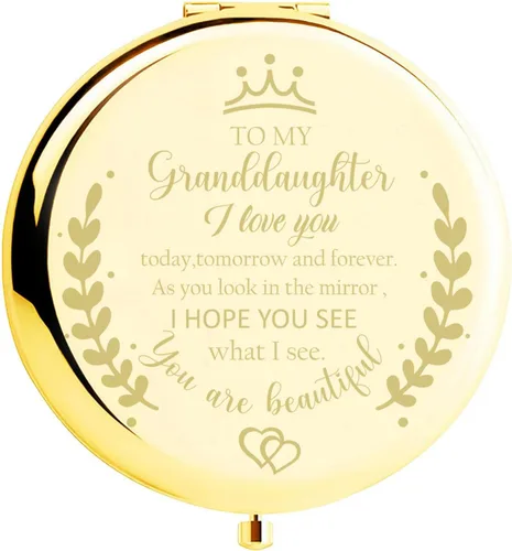 Miniatura 11 de Soulpetals Regalos para nuera, espejo compacto para nuera, regalos de suegra para boda, cumpleaños, Navidad (dorado)