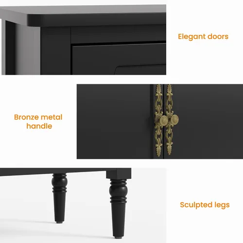 Miniatura 5 de RoyalCraft Buffet Cabinet with Storage, Mid-Century Modern Sideboard with 3 Doors, Painted Coffee Bar Table with Adjustable Shelves, Credenza for