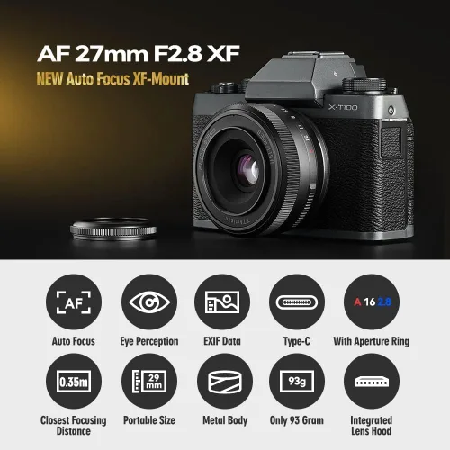 Miniatura 2 de TTArtisan AF 27mm F2.8 Lente de enfoque automático para cámaras sin espejo compatible con Sony E-Mount A5000 A5100 A6000 A6100 A6300 A6400 A6500