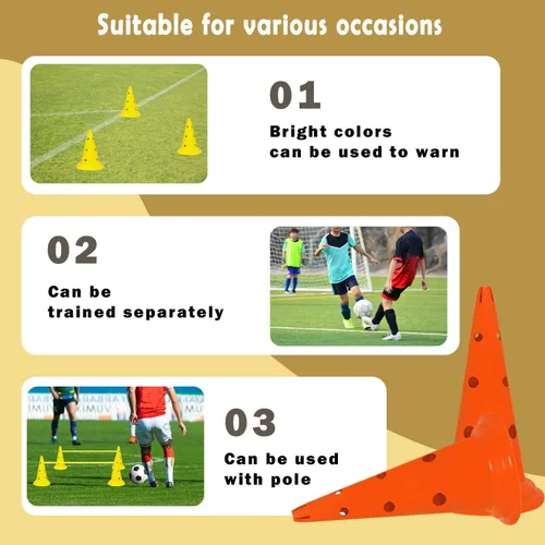 Miniatura 4 de TNZMART Conos de entrenamiento de fútbol, conos de tráfico de plástico, para entrenamiento deportivo, agilidad, marcador de conos