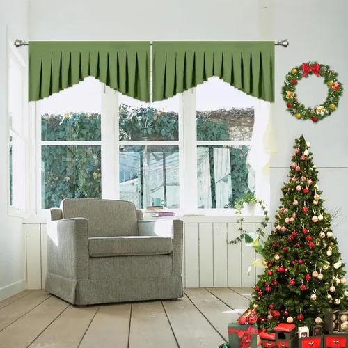 Miniatura 28 de Cenefas para Sala de Estar Amarillo Brillante Opacas con Bolsillo para Barra Cenefas para Ventanas, Paquete de 1 (Amarillo Brillante 39" An x 20" L)